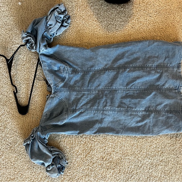PYT Off Shoulder Jean Mini Dress 💜 - Picture 2 of 3